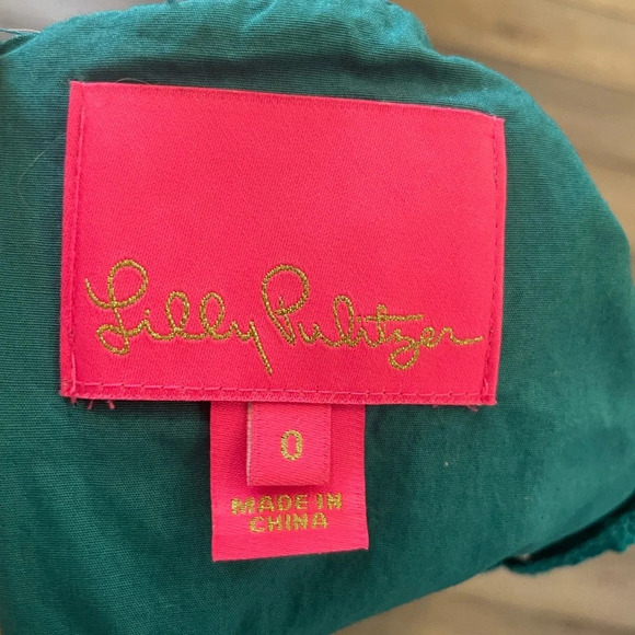 Lilly Pulitzer KAYLEE SHIFT DRESS Tanzanian Teal Petite Petal Eyelet Sz 0 - Picture 8 of 9